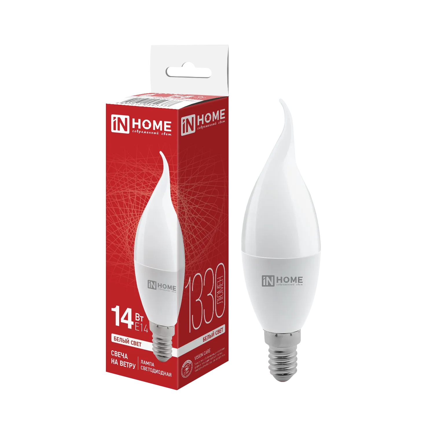 Лампа светодиодная LED-СВЕЧА НА ВЕТРУ-VC 14Вт 230В E14 4000К 1330лм IN HOME 4690612054377