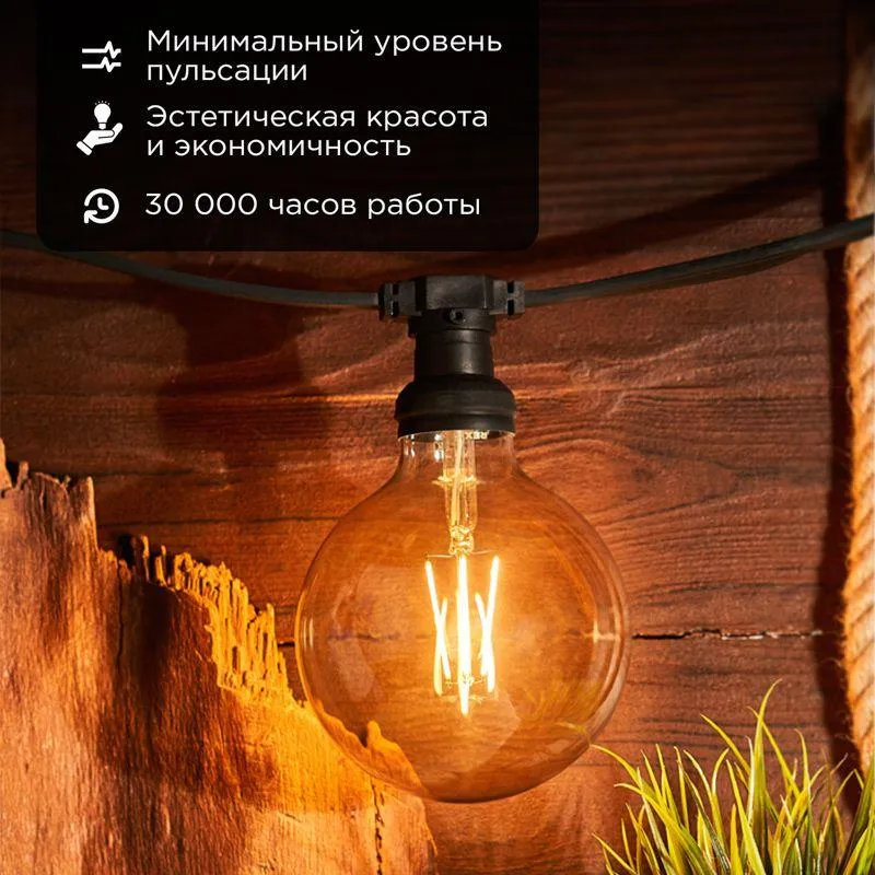 Лампа филаментная LOFT GLOBE A125 11.5 Вт 1380 Лм 2400K E27 диммируемая золотистая колба | 604-145 |