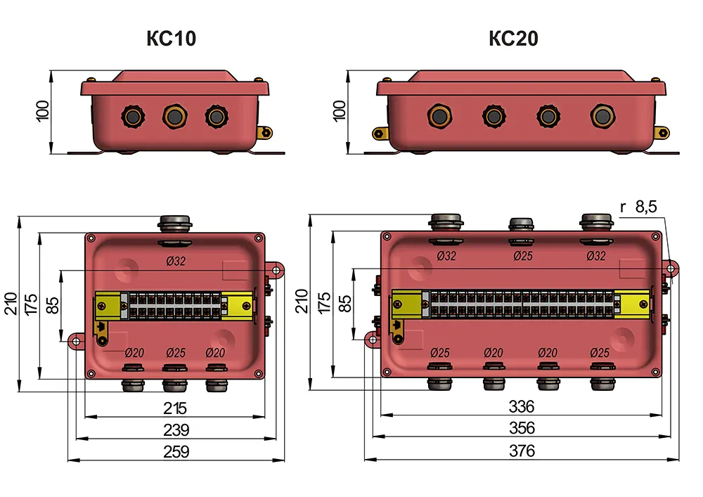 Коробка КС-10 УХЛ1.5 IP65 латун. ввод ГОФРОМАТИК/ЗЭТАРУС zeta30335
