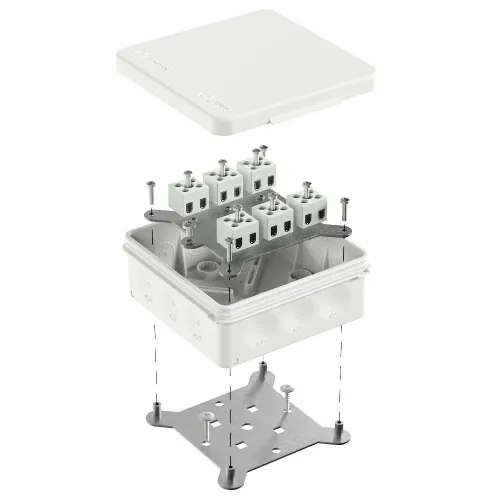 Коробка огнестойкая для о/п двухкомпонентная 60-0303-FR2.5-12 Е15-Е120 RAL9003 100х100х40 (16 шт/кор
