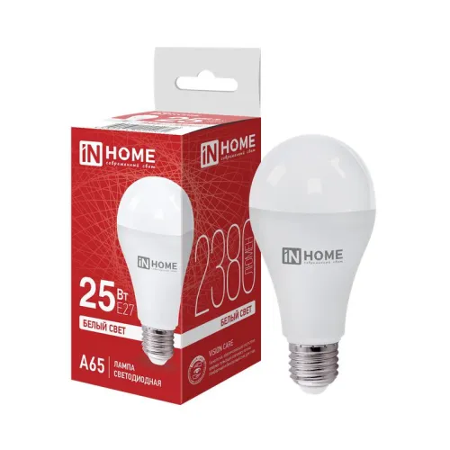 Лампа светодиодная LED-A65-VC 25Вт грушевидная 4000К нейтр. бел. E27 2380лм 230В IN HOME 46906120240