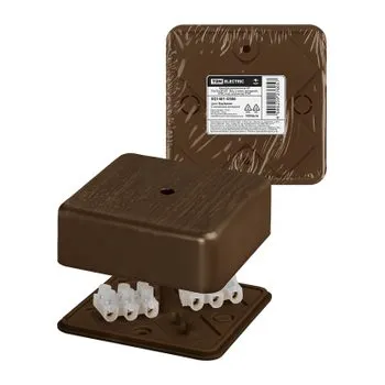 Коробка распаячная КР 75x75x28 ОП бук, с клем. колодкой, IP40