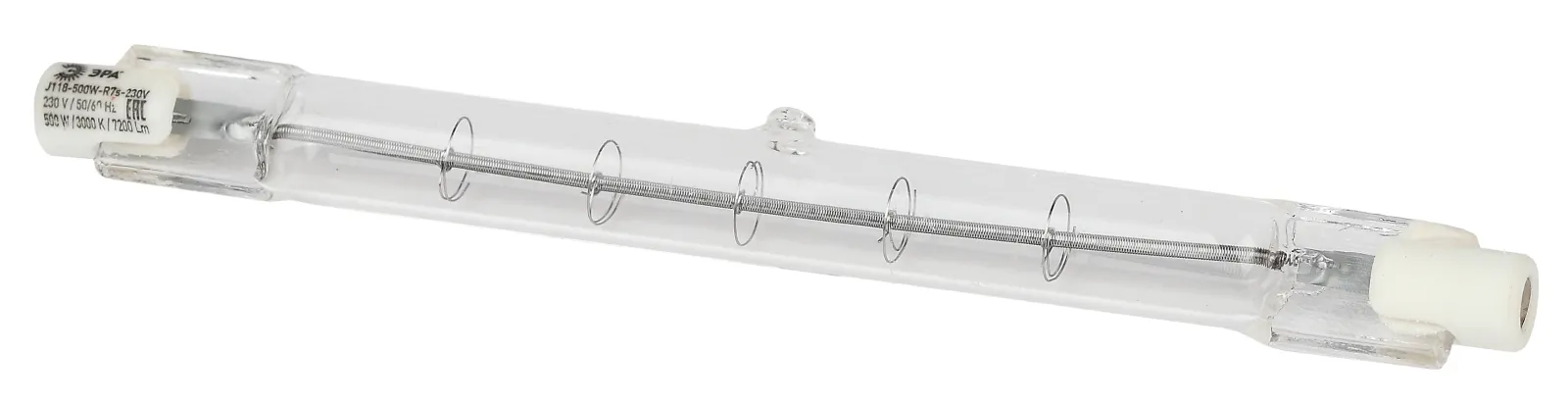 Лампа галогенная J118-500W-R7s-230V (галоген J118 500Вт нейтр R7s) (10/500/18000)