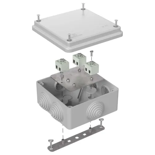 Коробка огнестойкая для о/п двухкомпонентная 60-0300-FR6.0-8 Е15-Е120 RAL9005 100х100х50 (14 шт/кор)