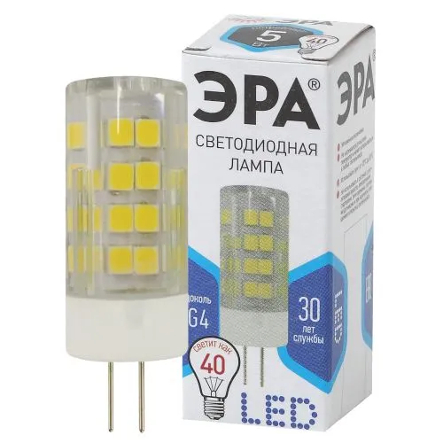 Лампа светодиодная LED 5Вт G4 220В 4000К smd JC капсульная | Б0027858 | ЭРА