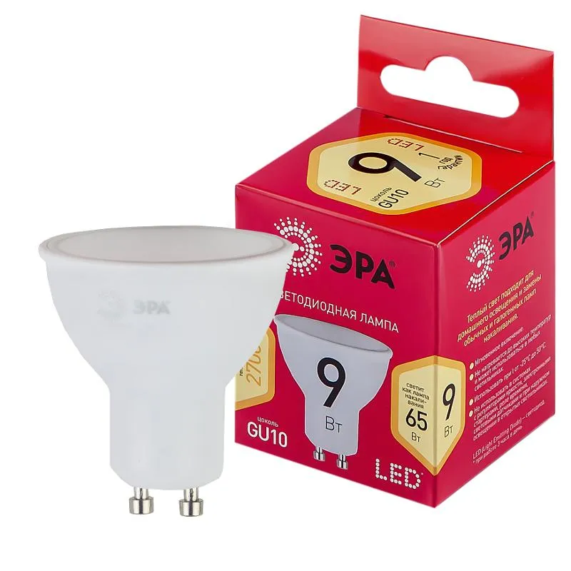Лампа светодиодная RED LINE LED MR16-9W-827-GU10 R GU10 R 9Вт софит теплый белый свет | Б0050691 | Э