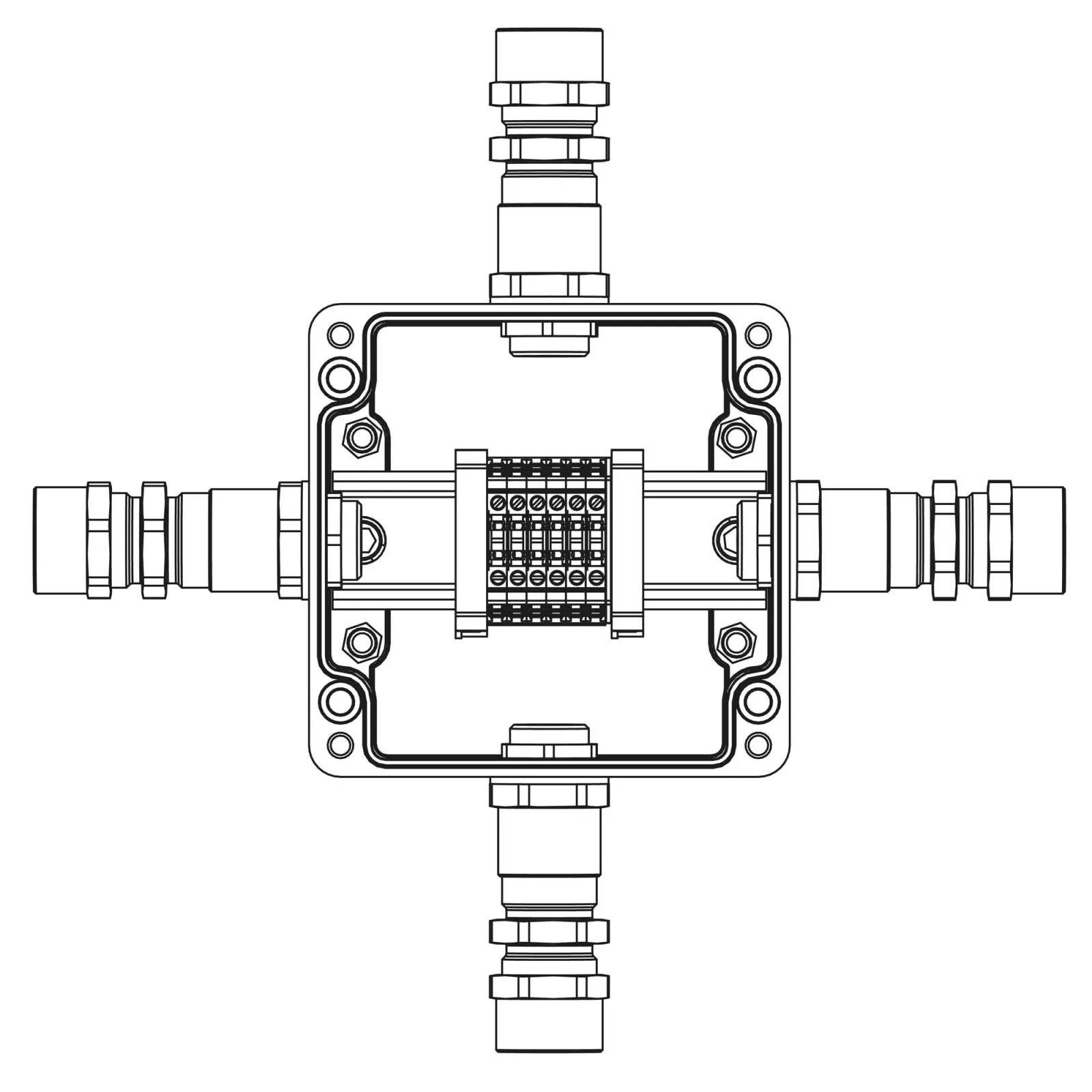 Коробка взрывозащищенная клеммная из полиэстера TBE-P-03-(6xCBC.2)-1xKA2MHK(A)-1xKA2MHK(B)-1xKA2MHK(