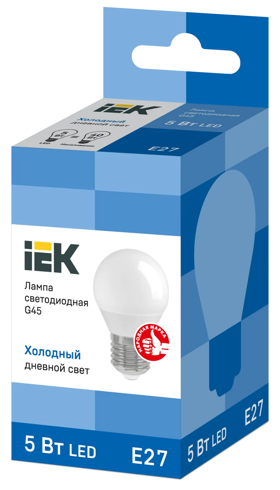 Лампа светодиодная ECO G45 5Вт шар 6500К E27 230В IEK LLE-G45-5-230-65-E27