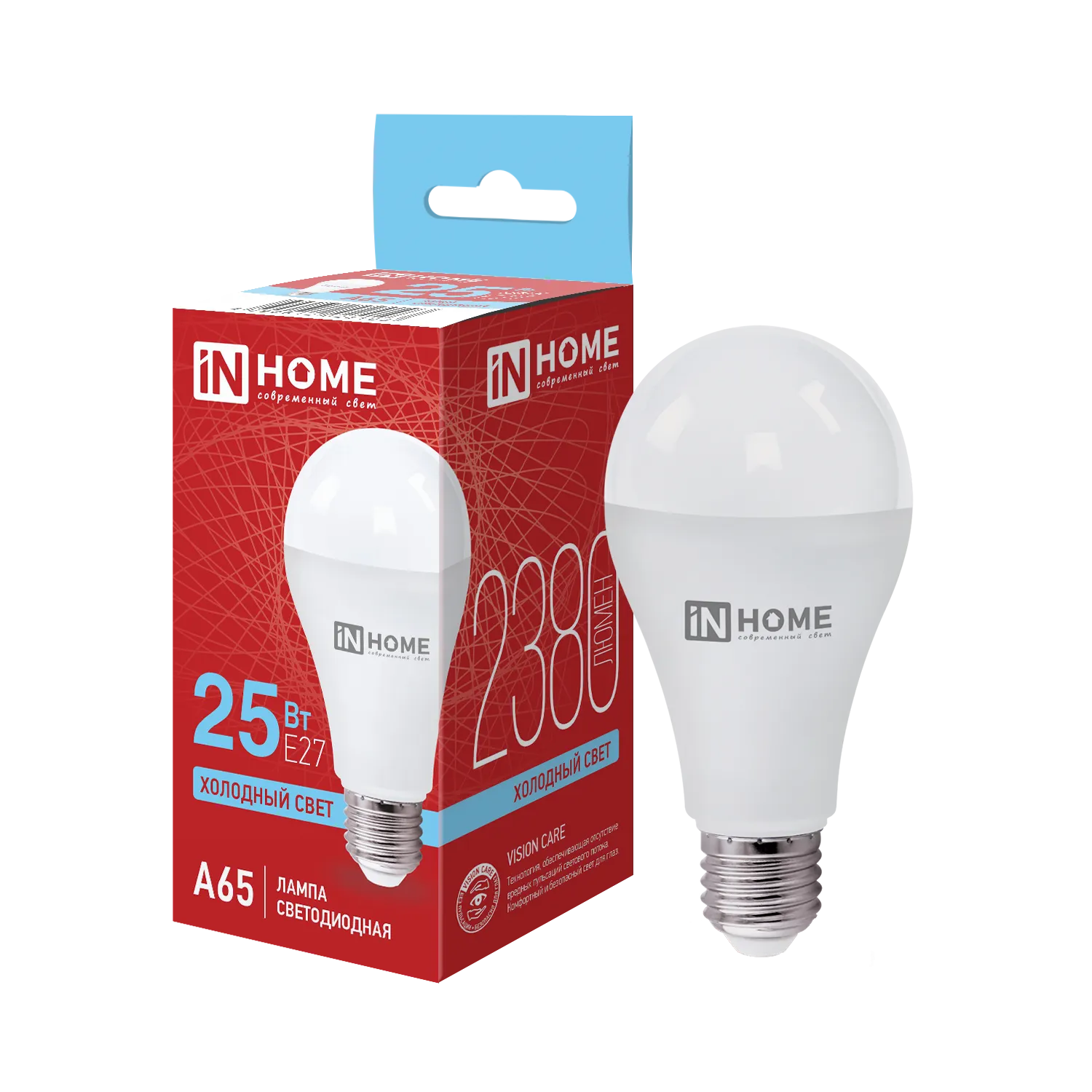 Лампа светодиодная LED-A65-VC 25Вт грушевидная 6500К холод. бел. E27 2380лм 230В IN HOME 46906120241