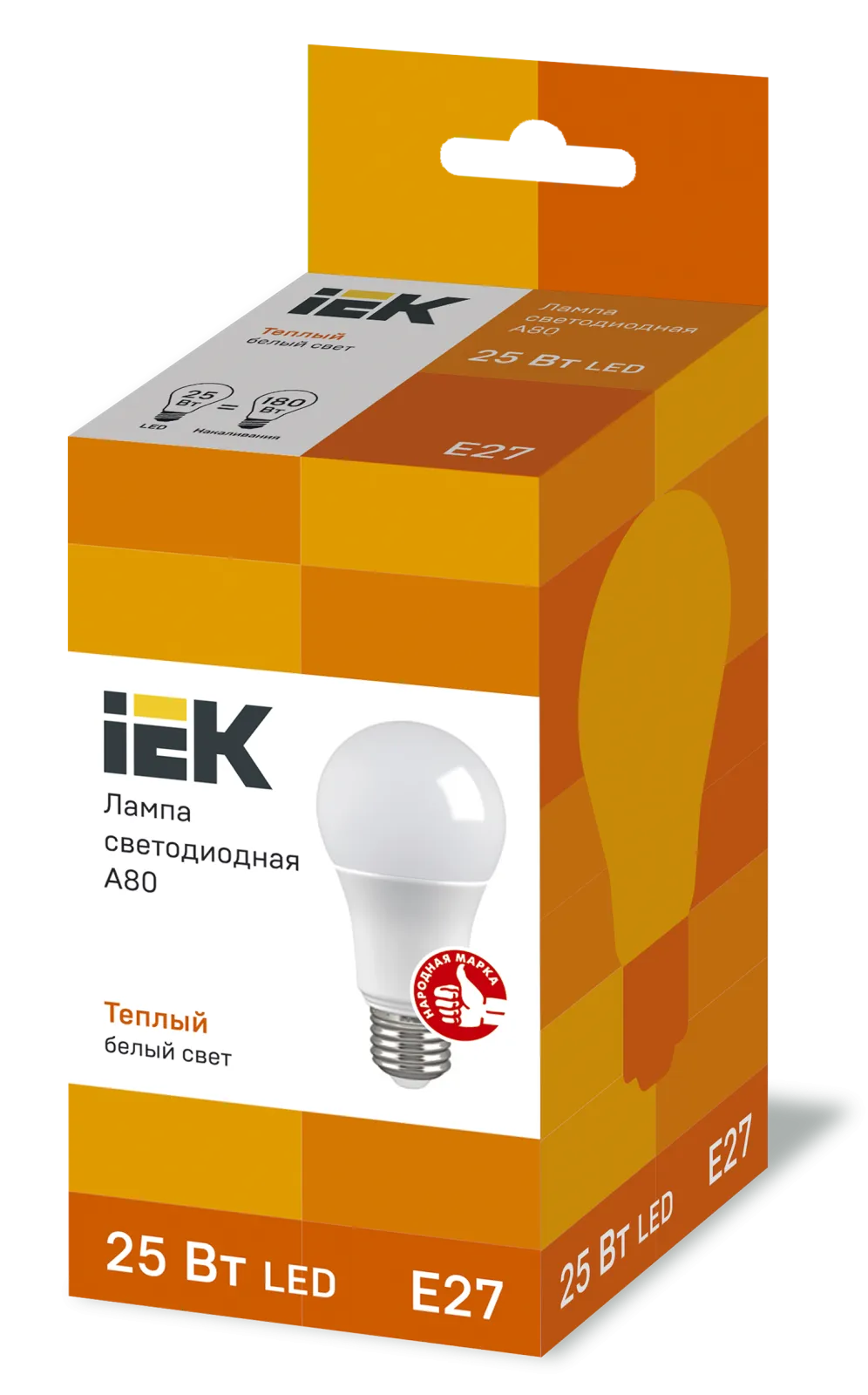 Лампа светодиодная LED A80 груша 25Вт 230В 3000К E27 | LLE-A80-25-230-30-E27 | IEK