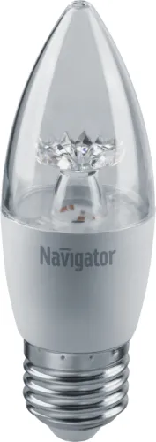 Лампа светодиодная LED 7Вт Е27 230В 4000К NLL-C37-7-230-4K-E27-CL свеча прозрачная | 71851 | Navigat