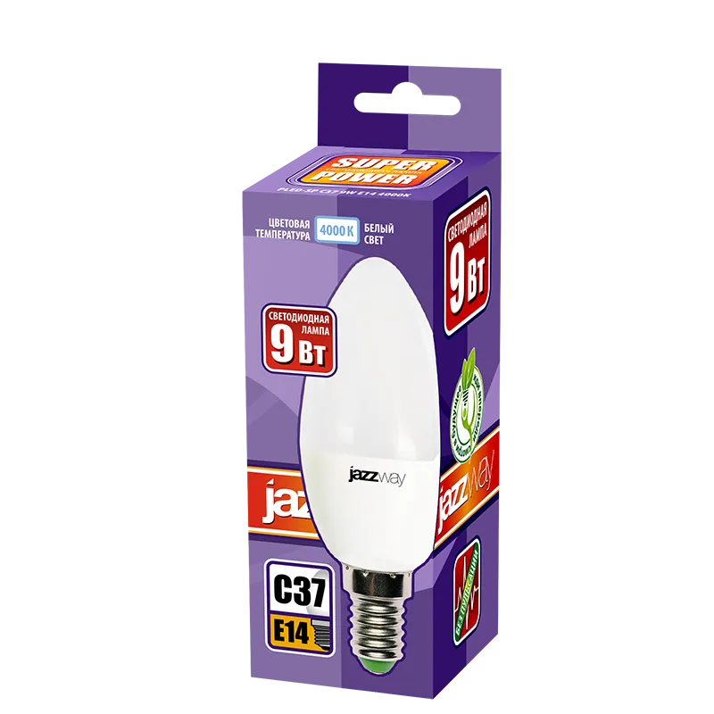 Лампа светодиодная PLED- SP C37 9w E14 4000K-E | .5019034 | Jazzway