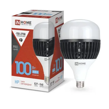 Лампа светодиодная LED-HP-PRO 100Вт грушевидная 6500К холод. бел. E27 9500лм 150-275В с адаптером E4