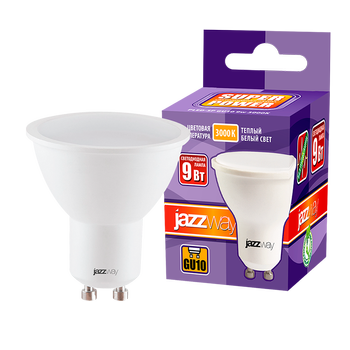 Лампа светодиодная 9 Вт GU10 3000 K 720 Lm 110 град PLED Power JAZZWAY .2859693