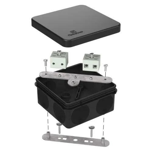Коробка огнестойкая для о/п двухкомпонентная 60-0210-FR6.0-4 Е15-Е120 RAL9005 80х80х40 (44 шт/кор)