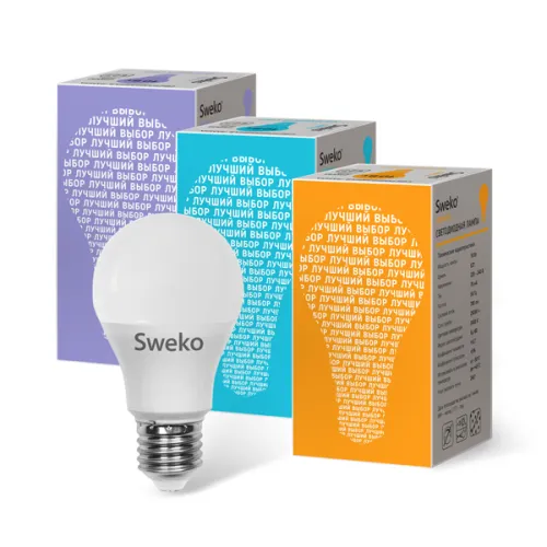 Лампа Sweko 42LED-A60-10W-230-3000K-E27-P (38858)