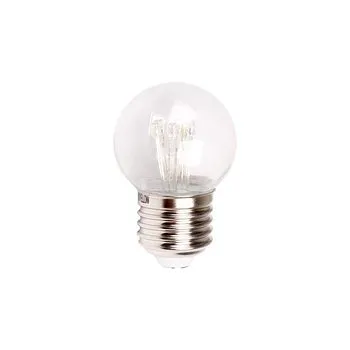 Лампа шар e27 6 LED  Ø45мм - розовая, прозрачная колба, эффект лампы накаливания | 405-127 | NEON-NI
