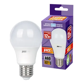 Лампа светодиодная LED 12Вт Е27 220В 5000К PLED- SP A60 груша | 1033734 | Jazzway