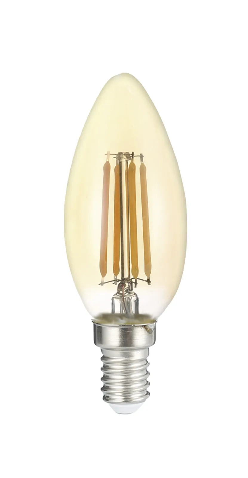 Лампа светодиодная филаментная PLED OMNI 8Вт C35 3000К тепл. бел. E14 230В/50Гц Gold JazzWay 5020917