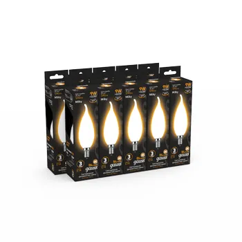 Лампа светодиодная филаментная Black Filament 9Вт свеча на ветру матовая 3000К тепл. бел. E14 590лм 