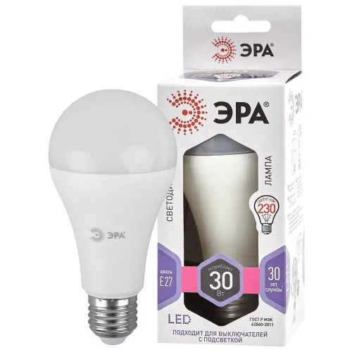 Лампа светодиодная LED A65-30W-860-E27 (диод, груша, 30Вт, холодный, E27) (10/100/1200) | Б0048017 |