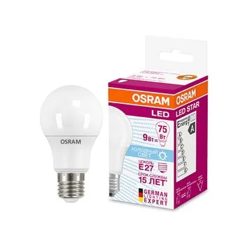 Лампа светодиодная 9.5 Вт E27 6500 K 806 Lm 200 град. OSRAM 4052899971561