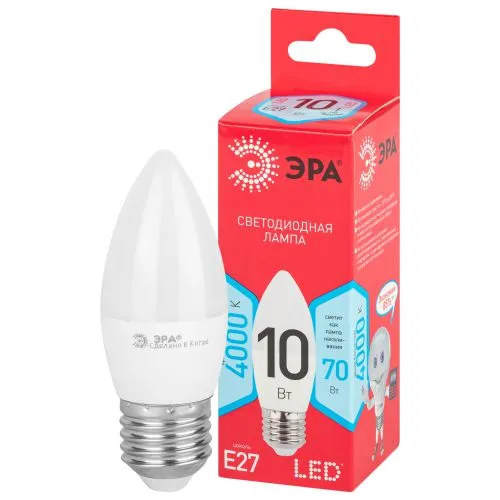 Лампа светодиодная RED LINE LED B35-10W-840-E27 R Е27 / E27 10 Вт свеча нейтральный белый свет | Б00