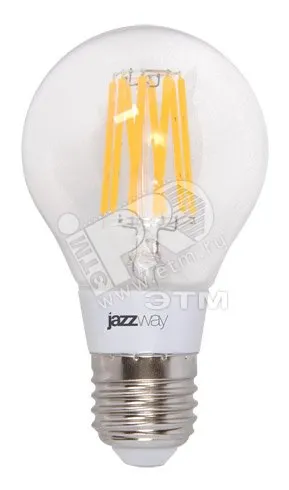 Лампа светодиодная LED 6Вт E27 540Лм 230V/50Hz теплый прозрачная груша