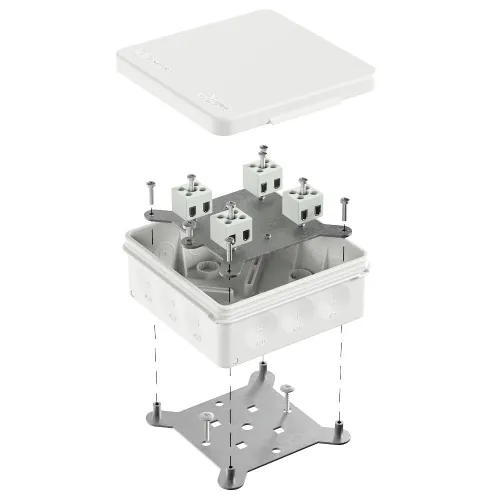 Коробка огнестойкая для о/п двухкомпонентная 60-0303-FR2.5-8 Е15-Е120 RAL9003 100х100х40 (16 шт/кор)