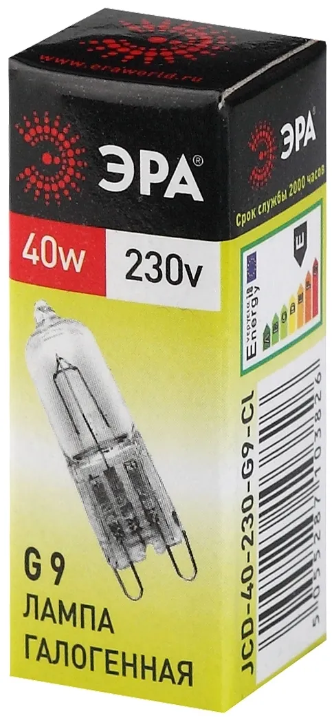 Лампа галогенная G9-JCD-40-230V-Cl 40Вт капсула G9 230В Эра C0027378