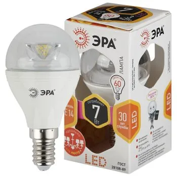 Лампа светодиодная 7Вт E14 2700 K 560 Lm 270 град. Clear