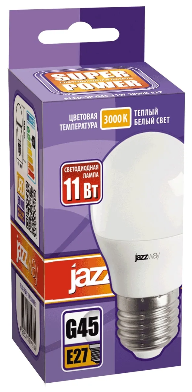 Лампа светодиодная PLED- SP G45 11w E27 3000K 230/50 | .5019331 | Jazzway