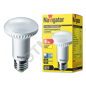 Лампа светодиодная LED 8Вт Е27 230В 6500К NLL-R63-8-230-6.5K-E27 рефлекторная | 61257 | Navigator