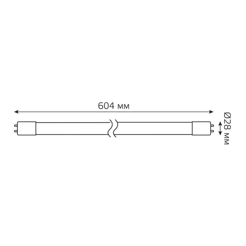 Лампа светодиодная Elementary 10Вт трубчатая 6500К холод. бел. G13 800лм стекло GAUSS 93030-R