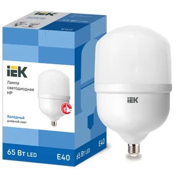 Лампа светодиодная HP 65Вт 230В 6500К E40 IEK LLE-HP-65-230-65-E40