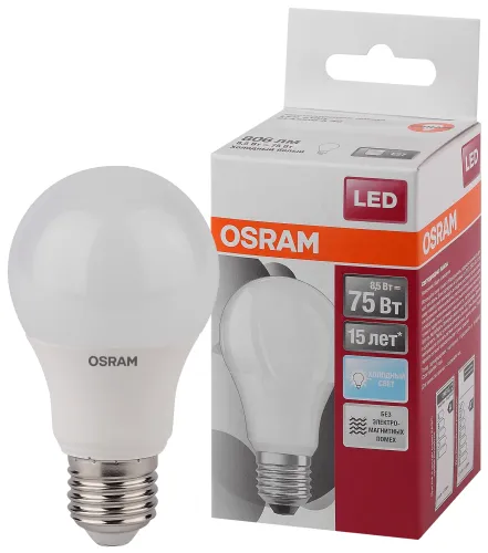 Лампа светодиодная 9.5 Вт E27 6500 K 806 Lm 200 град. OSRAM 4052899971561