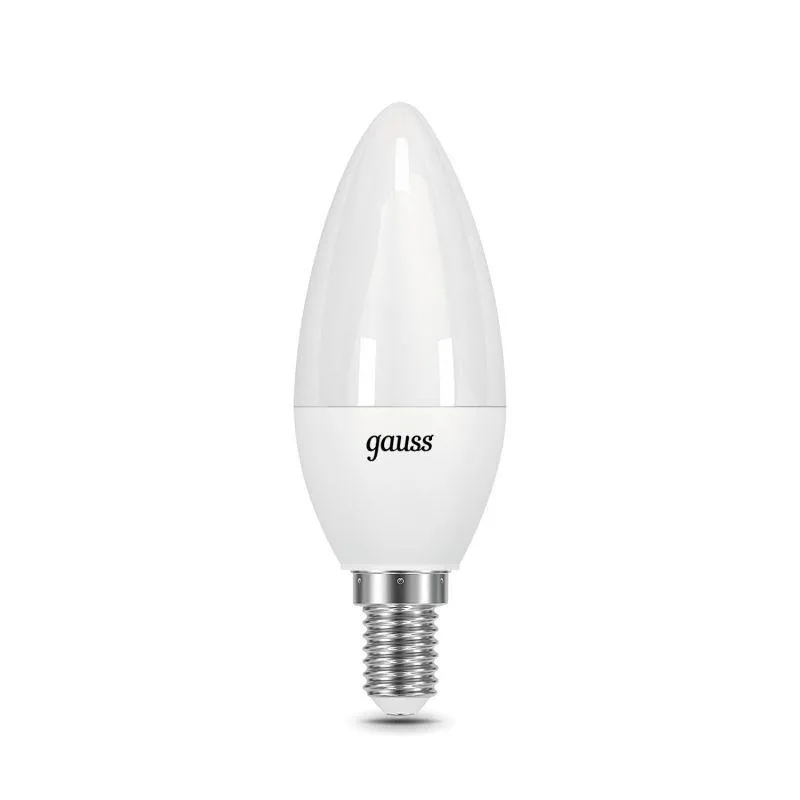 Лампа светодиодная Black 7Вт свеча 6500К холод. бел. E14 550лм шаг. диммир. GAUSS 103101307-S
