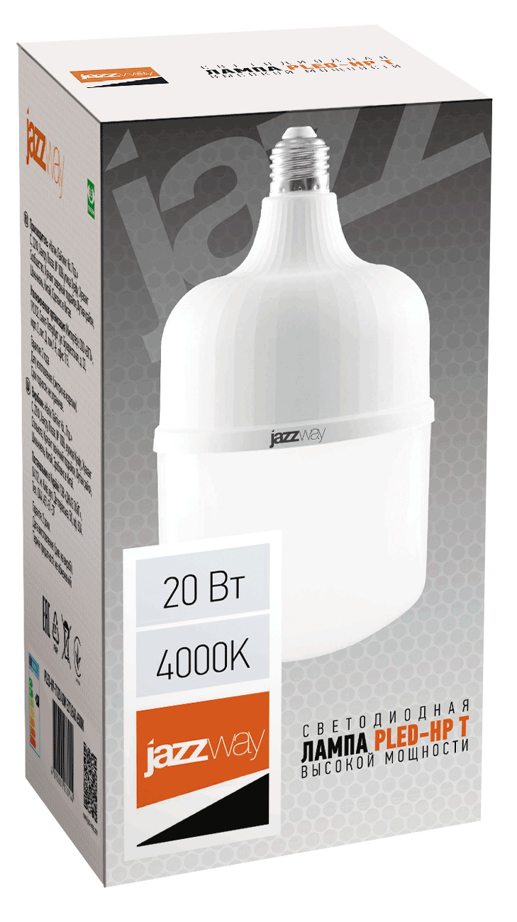 Лампа светодиодная 20 Вт E27 4000 K 1700 Lm 200 град PLED-HP-T JAZZWAY .1038906A