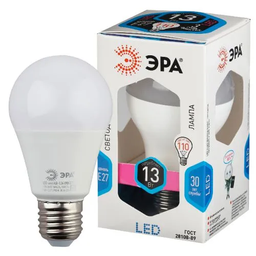 Лампа светодиодная LED 13Вт Е27 4000К СТАНДАРТ smd A60-13W-840-E27 | Б0020537 | ЭРА