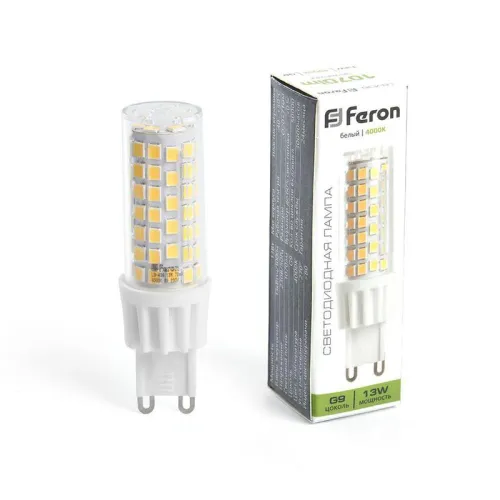 Лампа светодиодная LB-436 13Вт JCD 4000К G9 230В FERON 38153