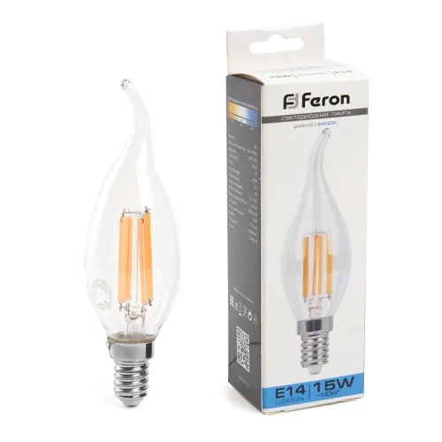 Лампа светодиодная LB-718 15Вт прозрачная 6400К E14 230В FERON 38264