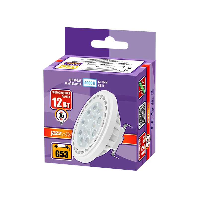 Лампа светодиодная LED 12Вт G53 220В 4000К PLED-AR111 отражатель (рефлектор) | 1033895 | Jazzway