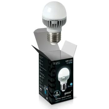 Лампа светодиодная 6 Вт E27 4100 K 570 Lm 210 град. Gauss Black Gauss EB105102206