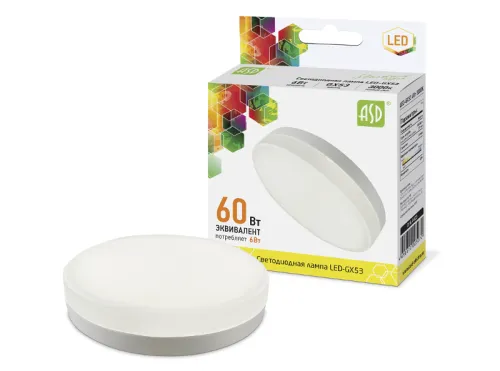 Лампа светодиодная LED-GX53-standard 6Вт 230В 3000К 540Лм | 4690612005072 | ASD