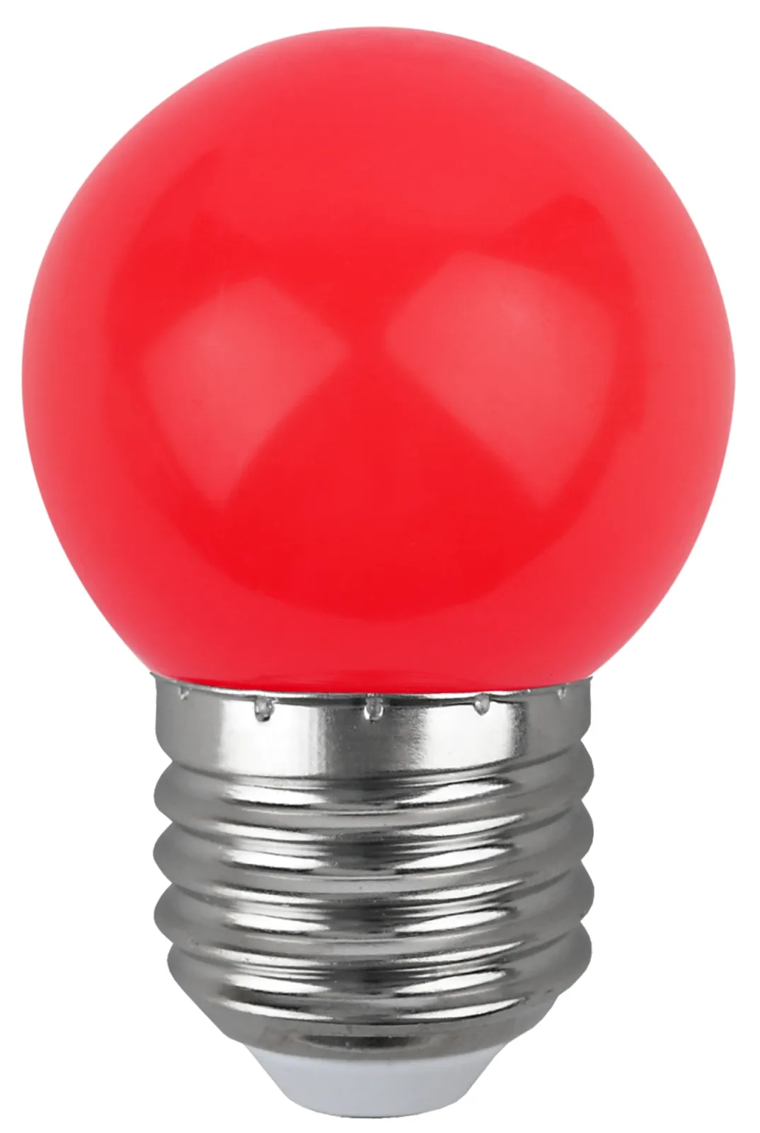 Лампы cветодиодные ERARL45-E27 LED Р45-1W-E27 (диод. шар, красн., 4SMD, 1W, E27, для белт-лайт) (10/
