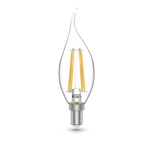 Лампа светодиодная филаментная Basic Filament 5.5Вт свеча на ветру 4100К Е14 530лм (уп.3шт) GAUSS 10